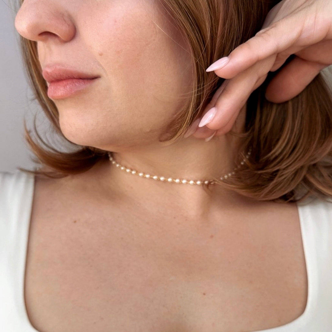 Sipping on Pearls Choker Necklace