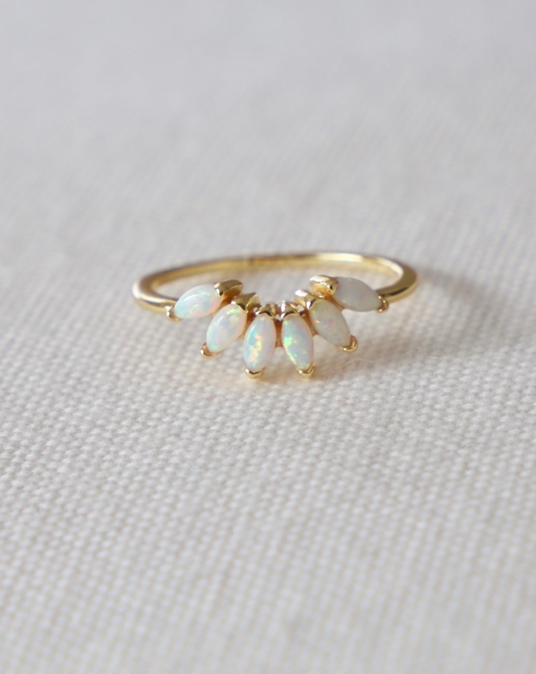 Perl crown gold ring, women's jewelry, stacking ring